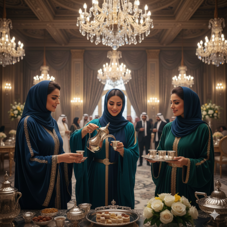 صبابات سعوديات للمناسبات : فن الضيافة النسائية الراقية بلمسة ملكية